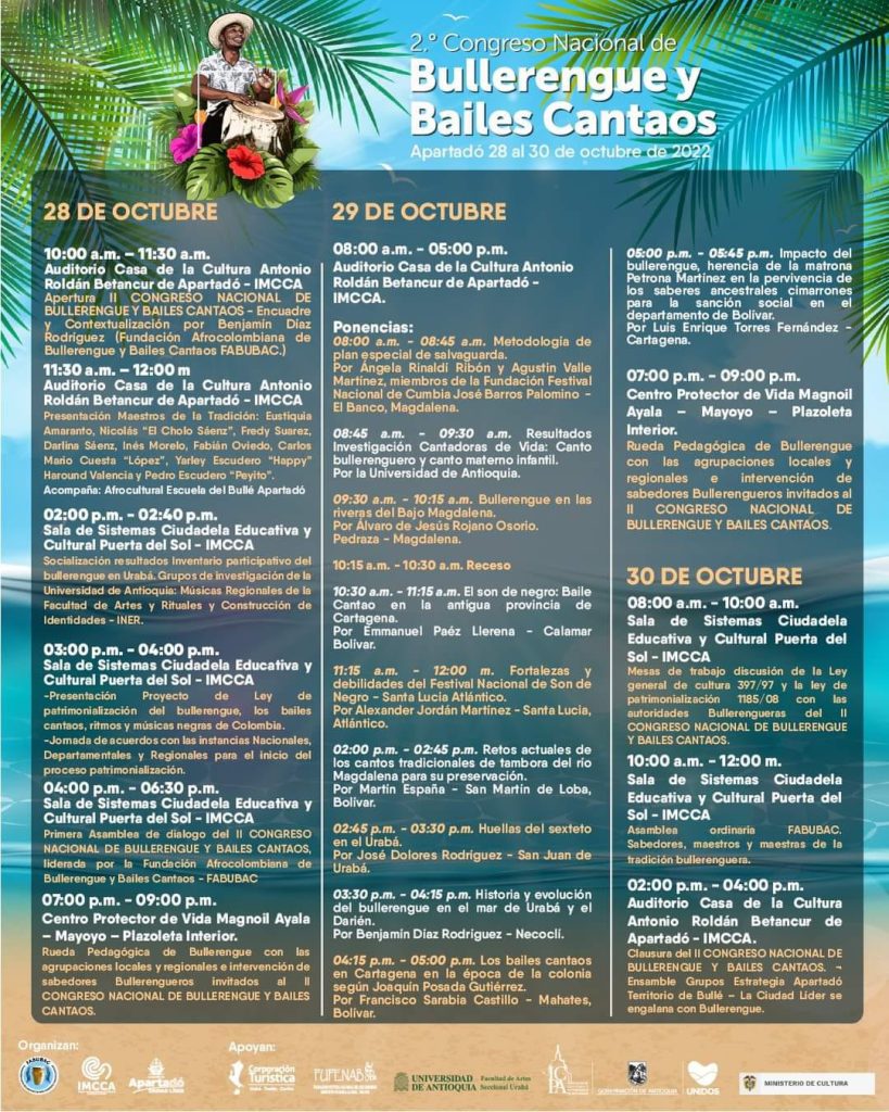 Comienza el II Congreso Nacional de Bullerengue y Bailes Cantaos en Apartadó 1 Comienza el II Congreso Nacional de Bullerengue y Bailes Cantaos en Apartadó