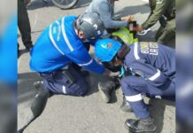 Vehículo de la Policía se vio involucrado en accidente en la Variante Caldas