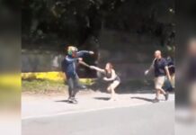 Con bate en mano conductores se pelearon en plena vía que comunica a Medellín y Caldas