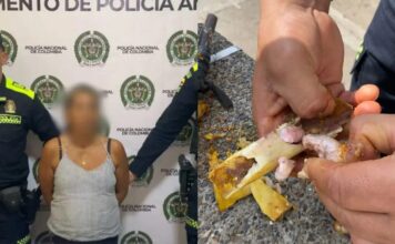 En huesos de pollo mujer pretendía ingresar droga a una estación de Policía en Andes