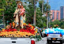 Cierre vial en Medellín por procesión de la Virgen del Carmen