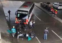 Bus arrolló a cinco motociclistas en Medellín