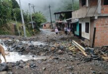 Las lluvias ocasionaron un deslizamiento en Guadalupe
