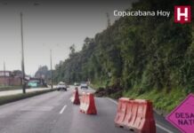 Deslizamiento provoca cierre parcial de la vía Medellín–Bogotá en el sector de Copacabana Deslizamiento cierre