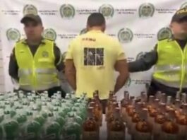 Incautan licor adulterado escondido en una camioneta en Santo Domingo